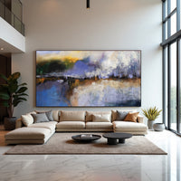 Warm Abstract Landscape Painting on Canvas