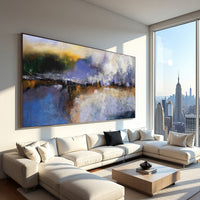 Warm Abstract Landscape Painting on Canvas