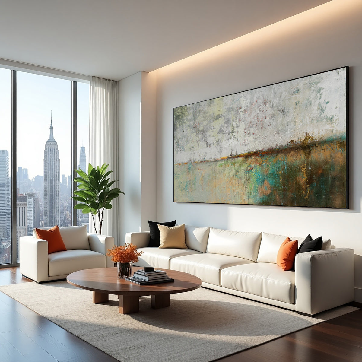 Abstract Landscape Painting – Textured Modern Canvas Wall Art