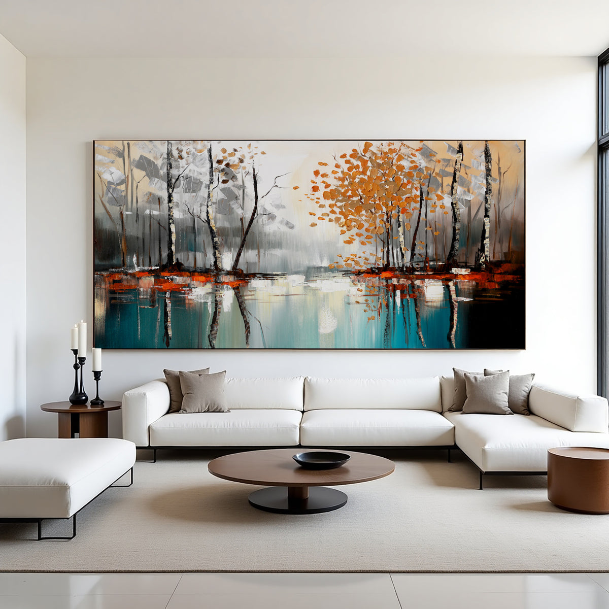 Abstract Forest Landscape Painting on Canvas