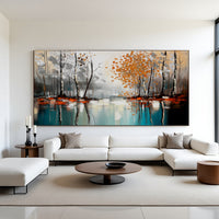Abstract Forest Landscape Painting on Canvas