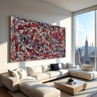 Jackson Pollock Style Drip Painting on Canvas – Original Hand-Painted Splatter Abstract Wall Art