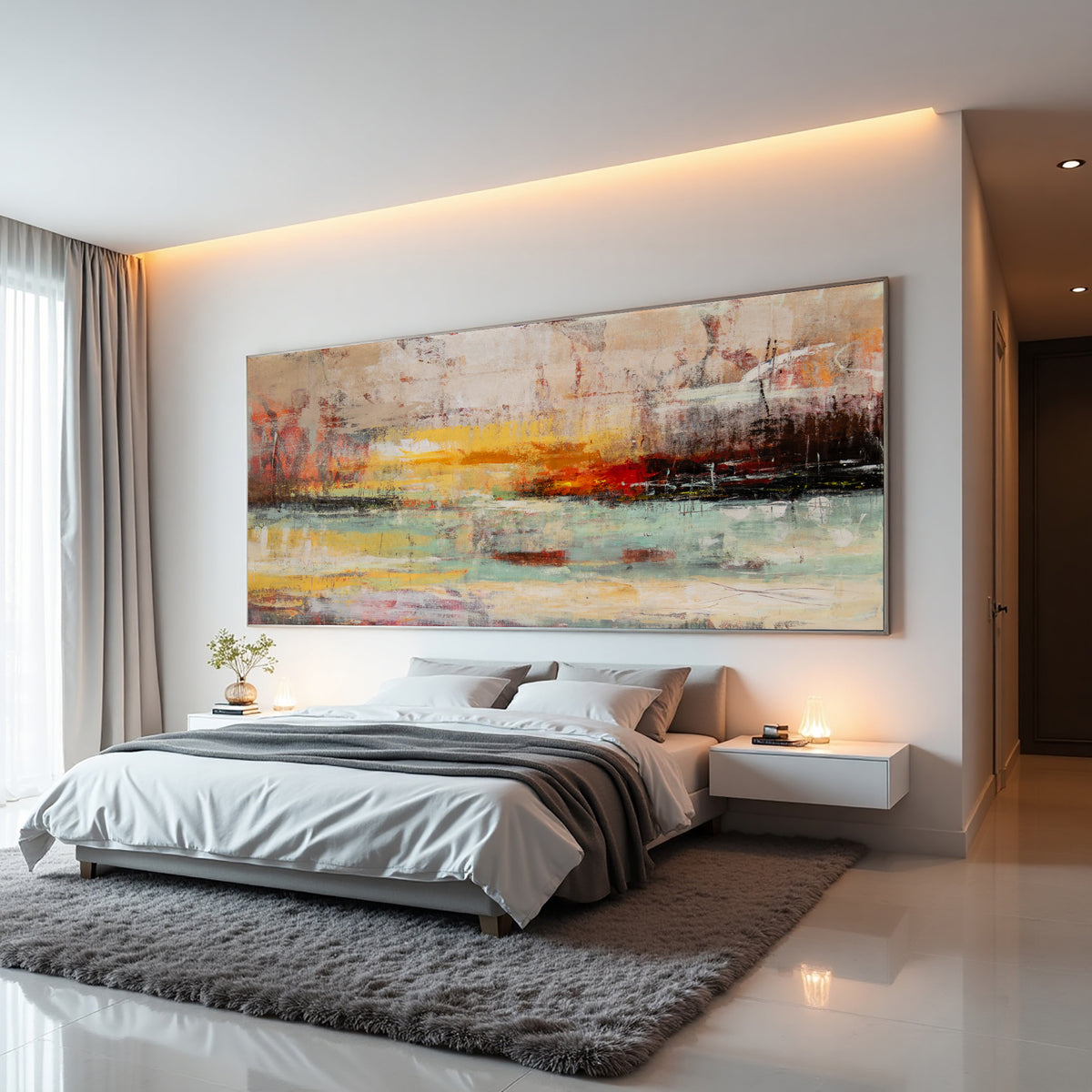 Abstract Nature Painting – Modern Textured Landscape Wall Art