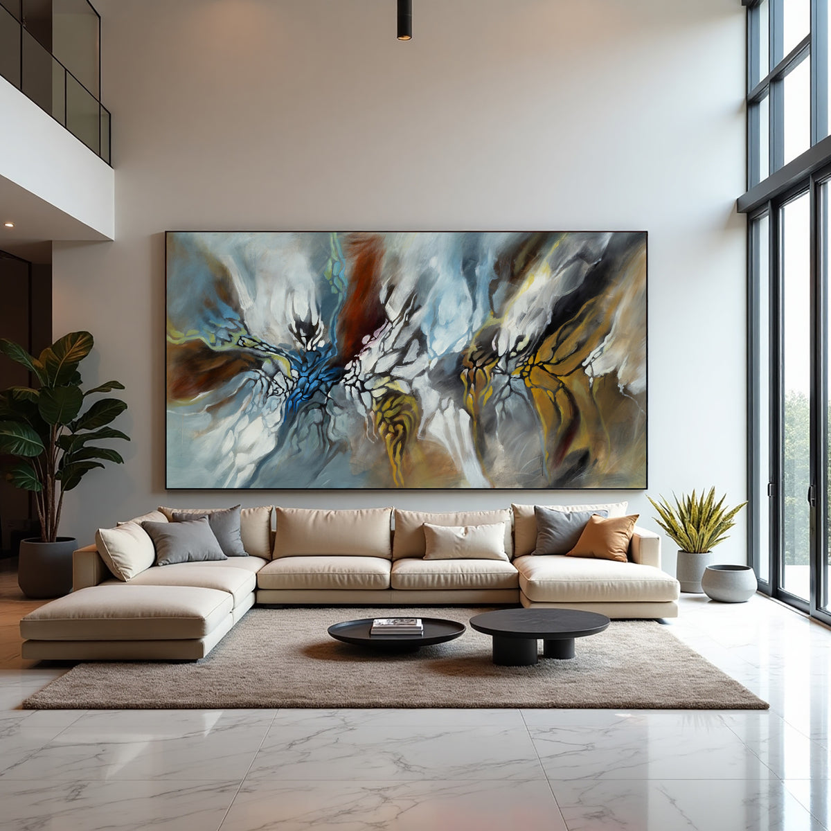 Soft Organic Abstract Painting on Canvas – Original Hand-Painted Contemporary Wall Art