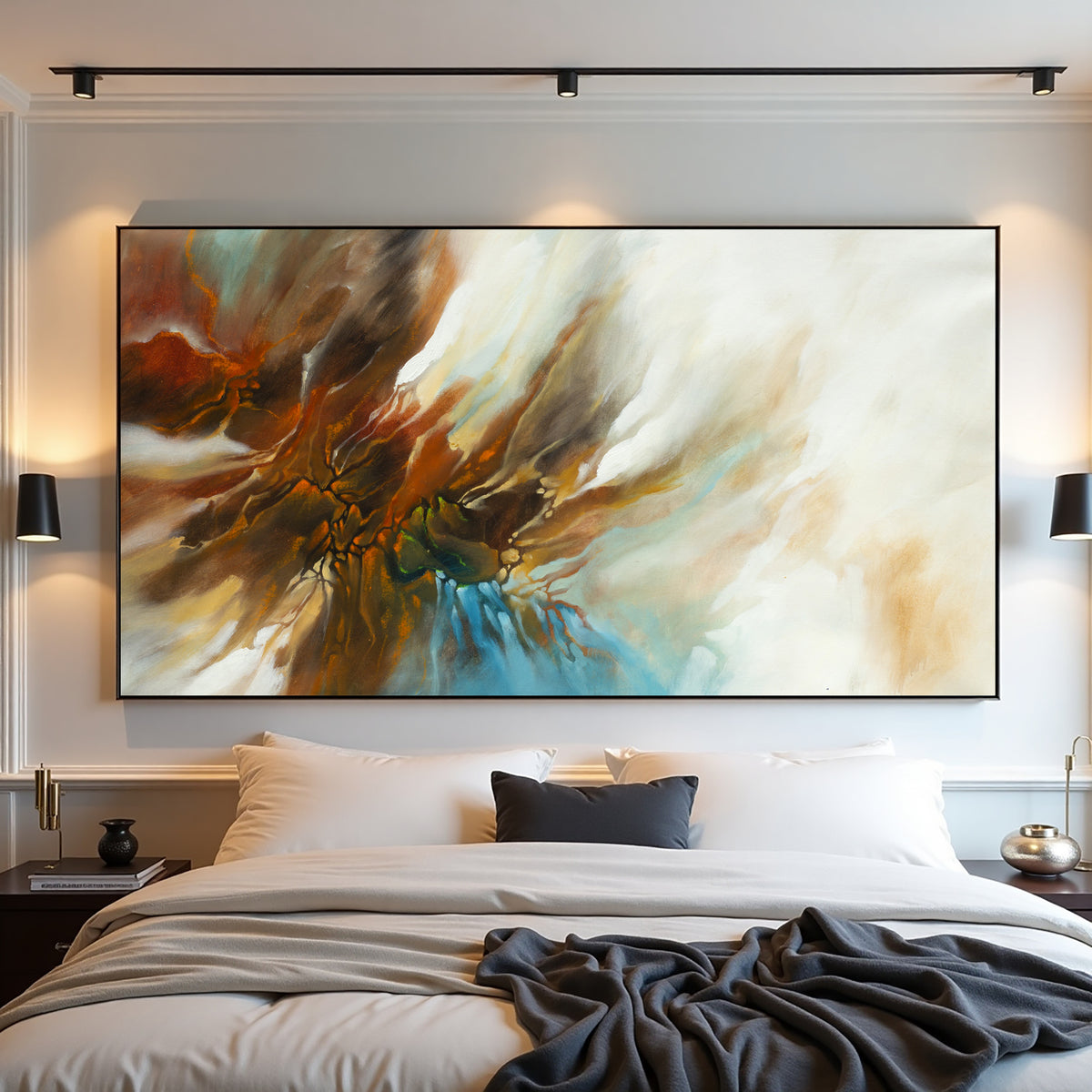 Organic Fluid Abstract Painting on Canvas – Original Hand-Painted Modern Wall Art