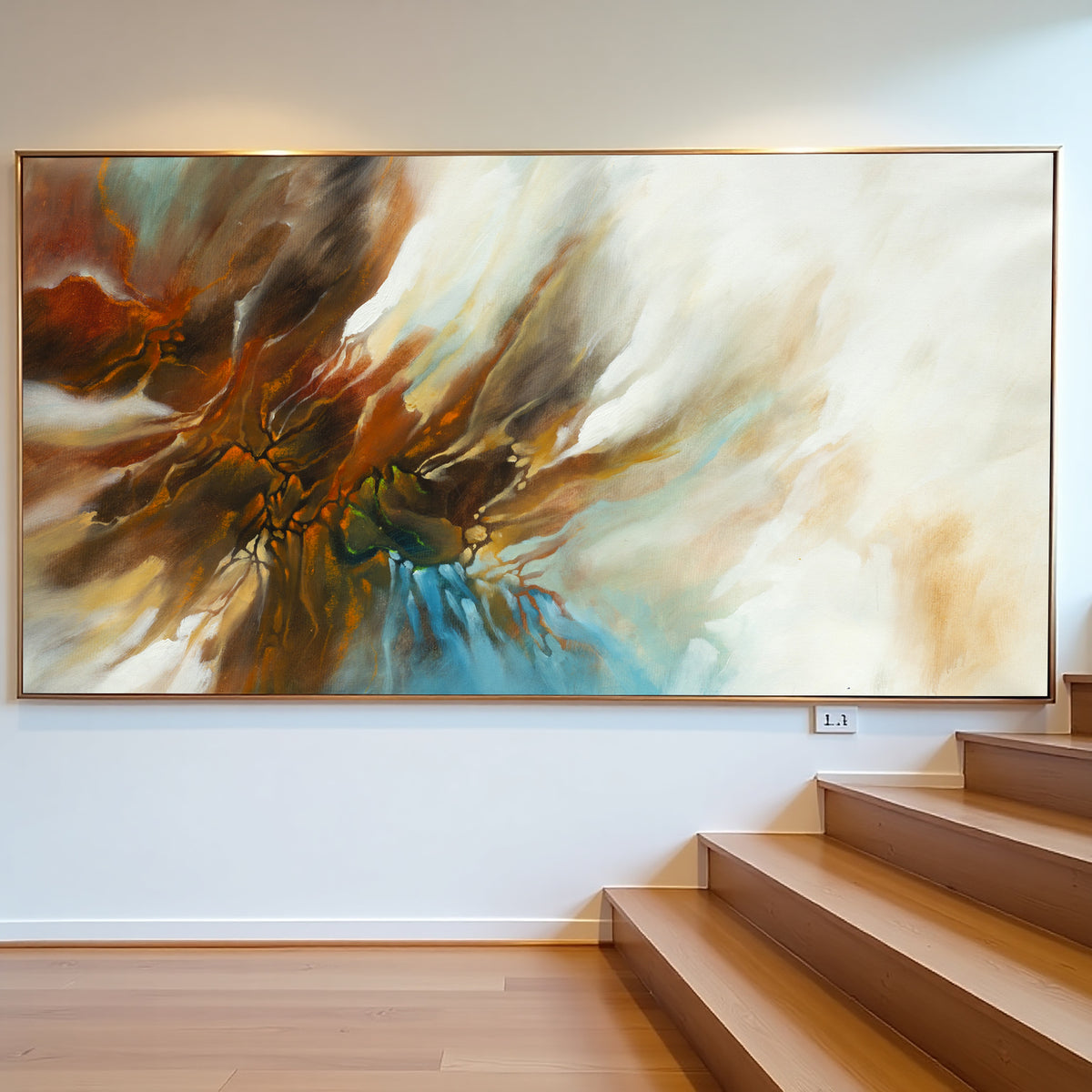 Organic Fluid Abstract Painting on Canvas – Original Hand-Painted Modern Wall Art