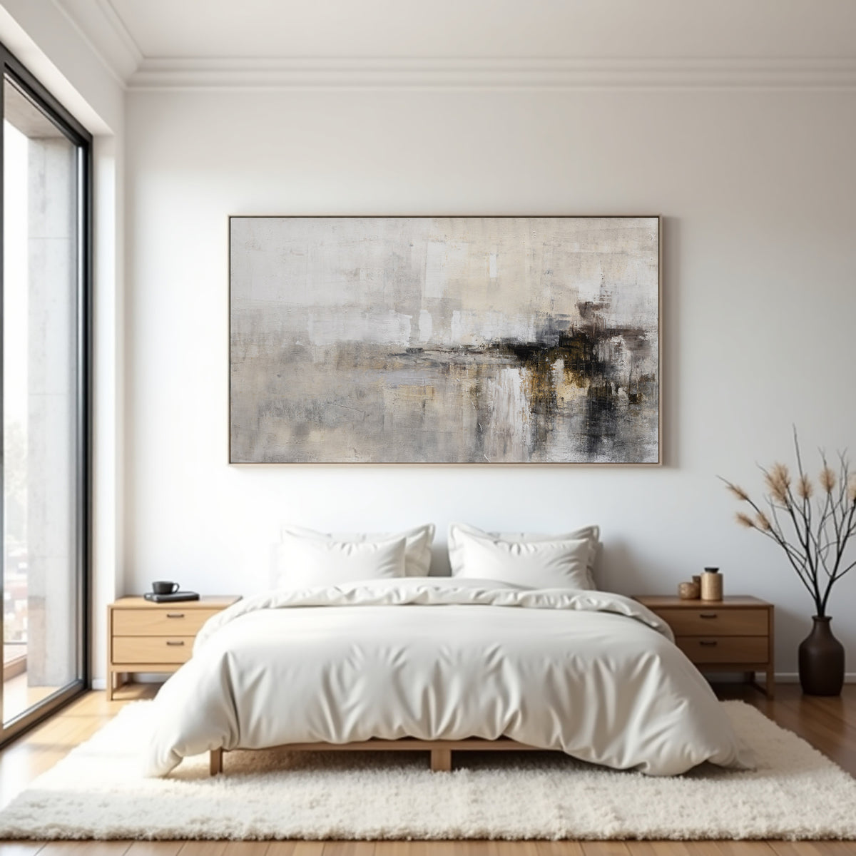 Neutral Textured Abstract Painting on Canvas