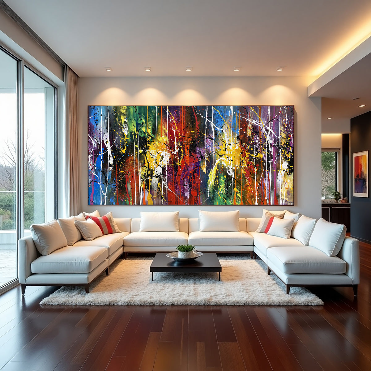 Abstract Painting on Canvas – Original Hand-Painted Modern Wall Art