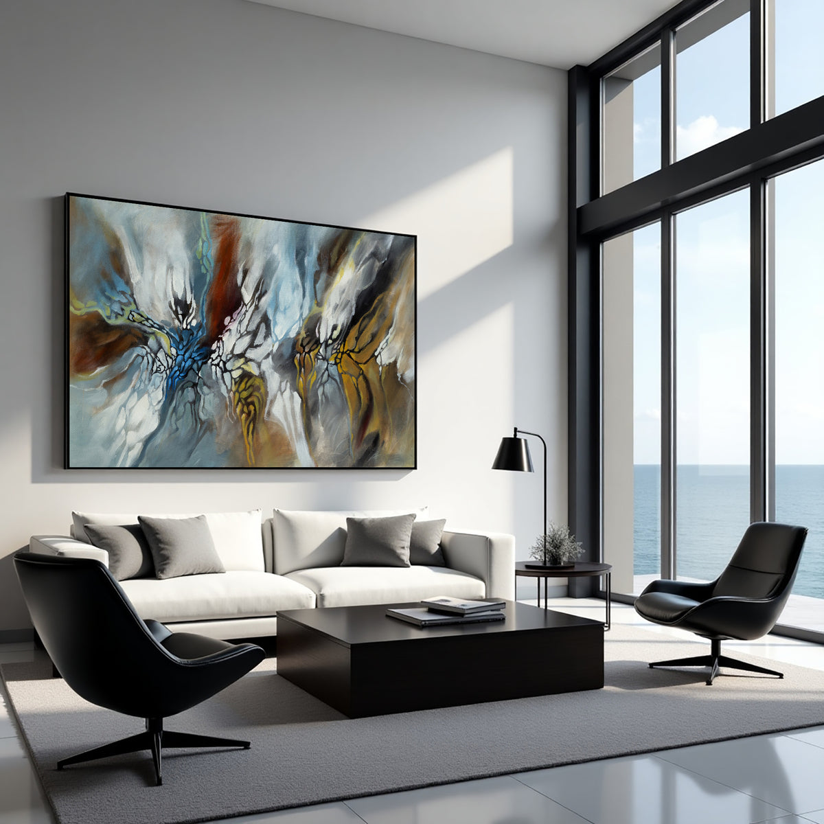 Soft Organic Abstract Painting on Canvas – Original Hand-Painted Contemporary Wall Art