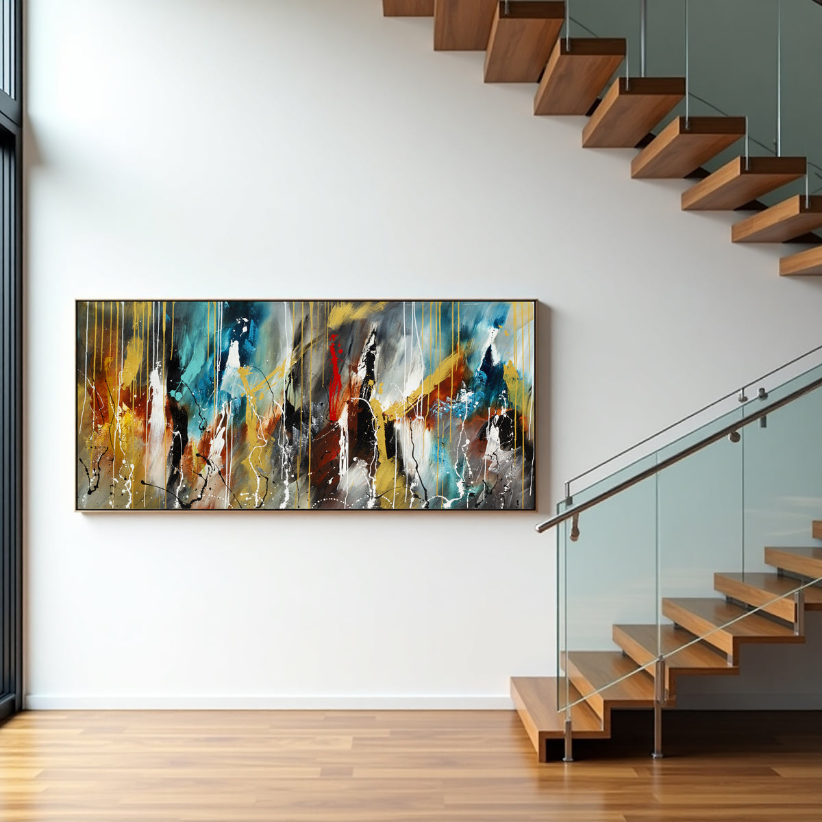 Color Explosion Abstract Painting on Canvas