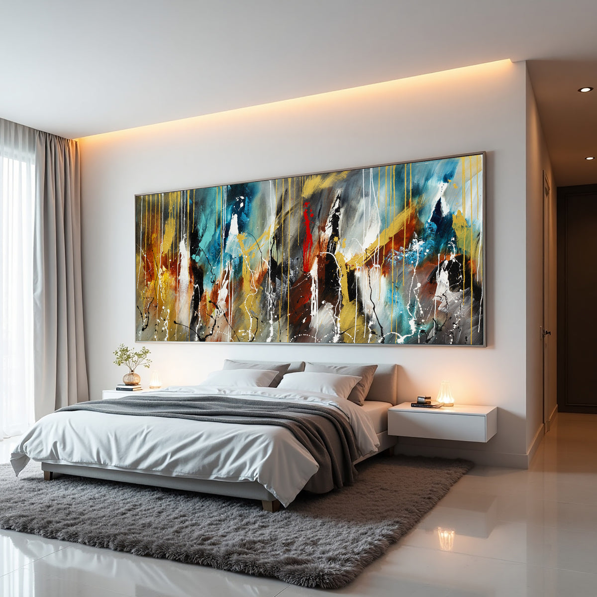 Color Explosion Abstract Painting on Canvas