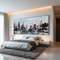 Abstract Cityscape Painting on Canvas