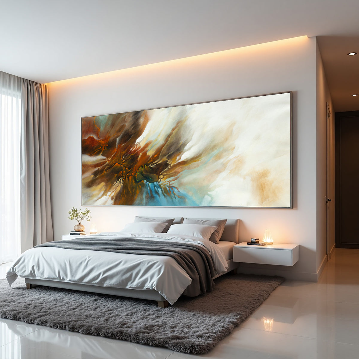 Organic Fluid Abstract Painting on Canvas – Original Hand-Painted Modern Wall Art