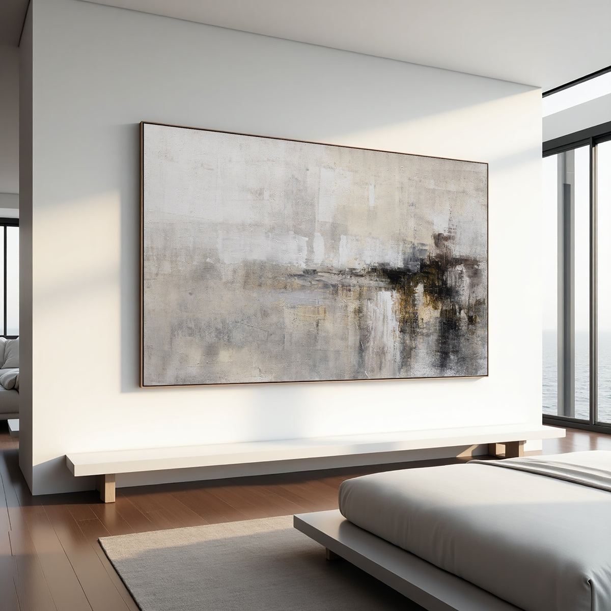Neutral Textured Abstract Painting on Canvas