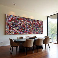 Jackson Pollock Style Drip Painting on Canvas – Original Hand-Painted Splatter Abstract Wall Art