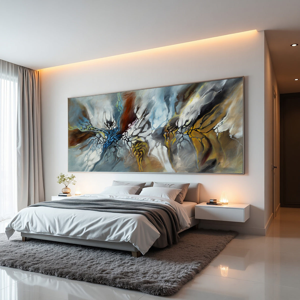 Soft Organic Abstract Painting on Canvas – Original Hand-Painted Contemporary Wall Art