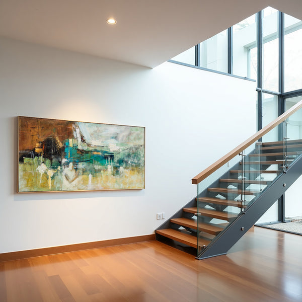 Abstract Landscape Painting on Canvas – Original Hand-Painted Modern Wall Art