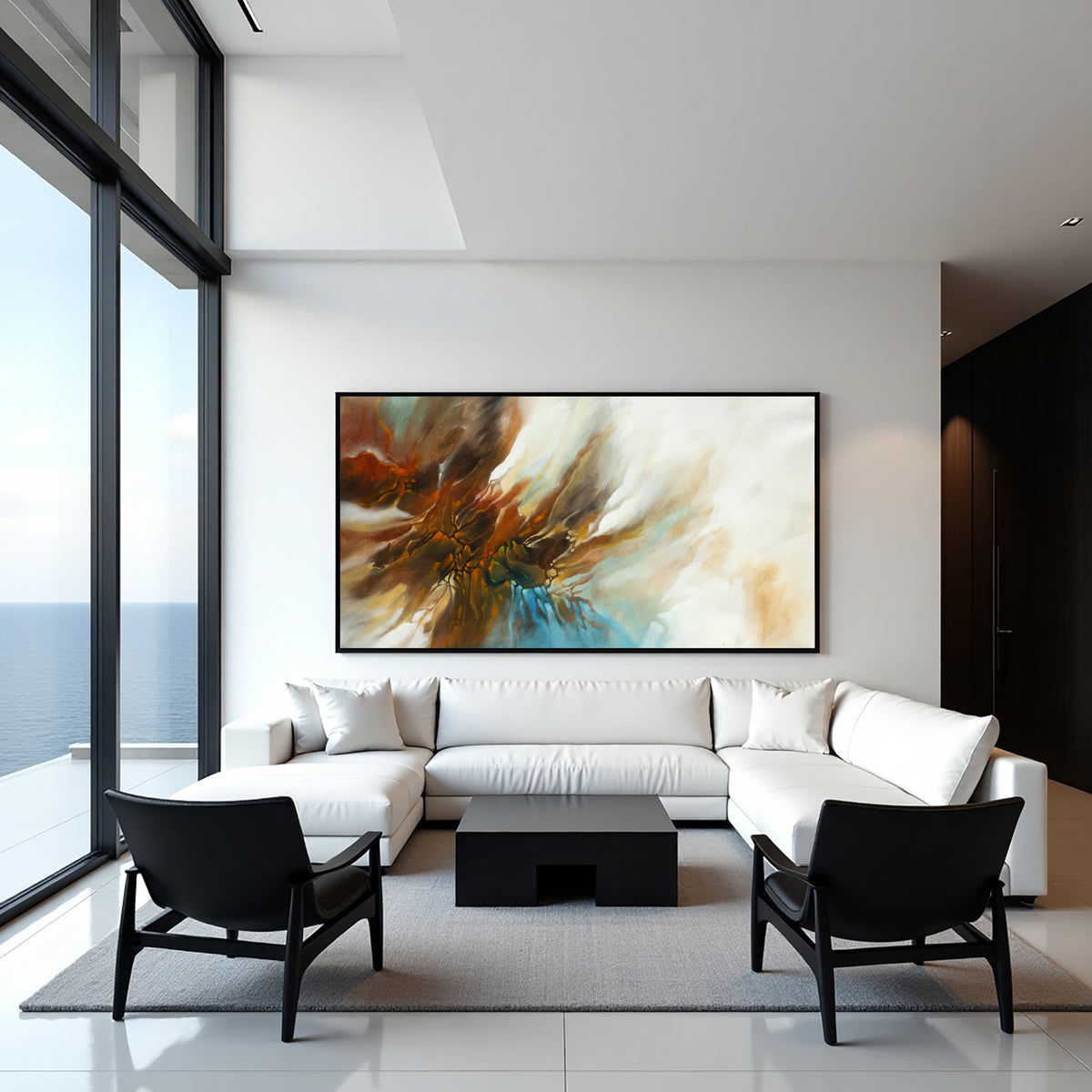 Organic Fluid Abstract Painting on Canvas – Original Hand-Painted Modern Wall Art