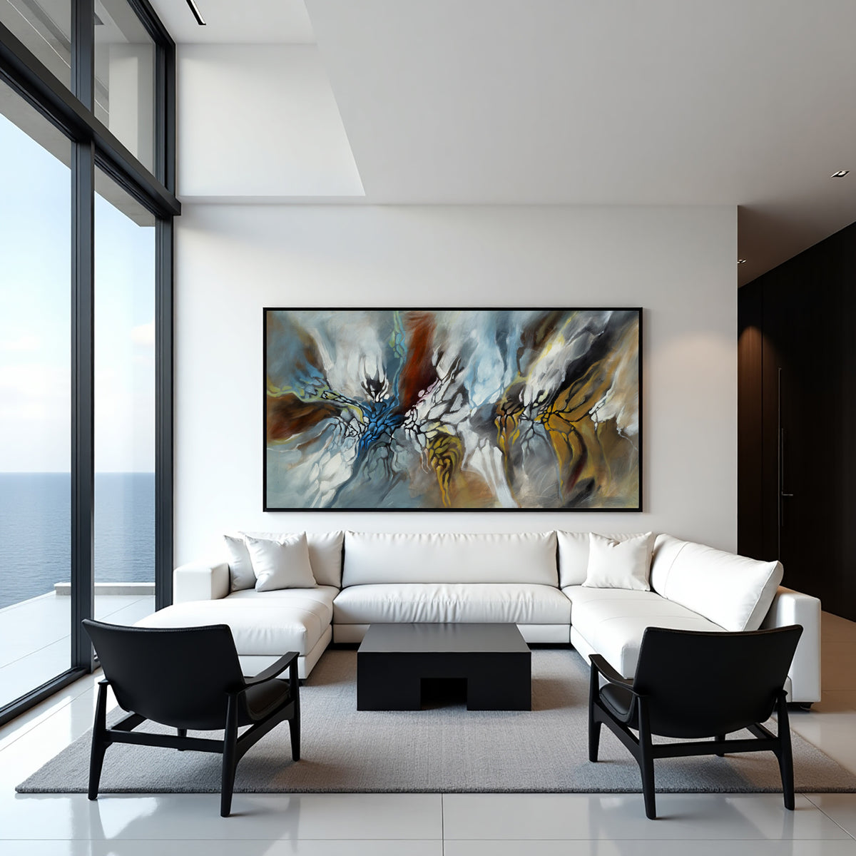 Soft Organic Abstract Painting on Canvas – Original Hand-Painted Contemporary Wall Art