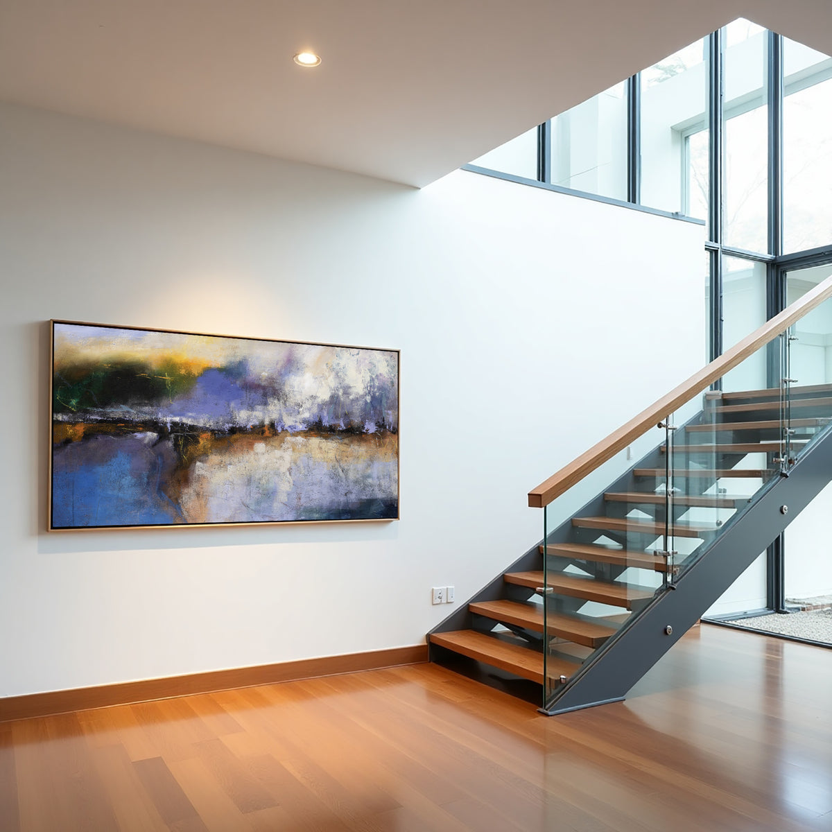 Warm Abstract Landscape Painting on Canvas