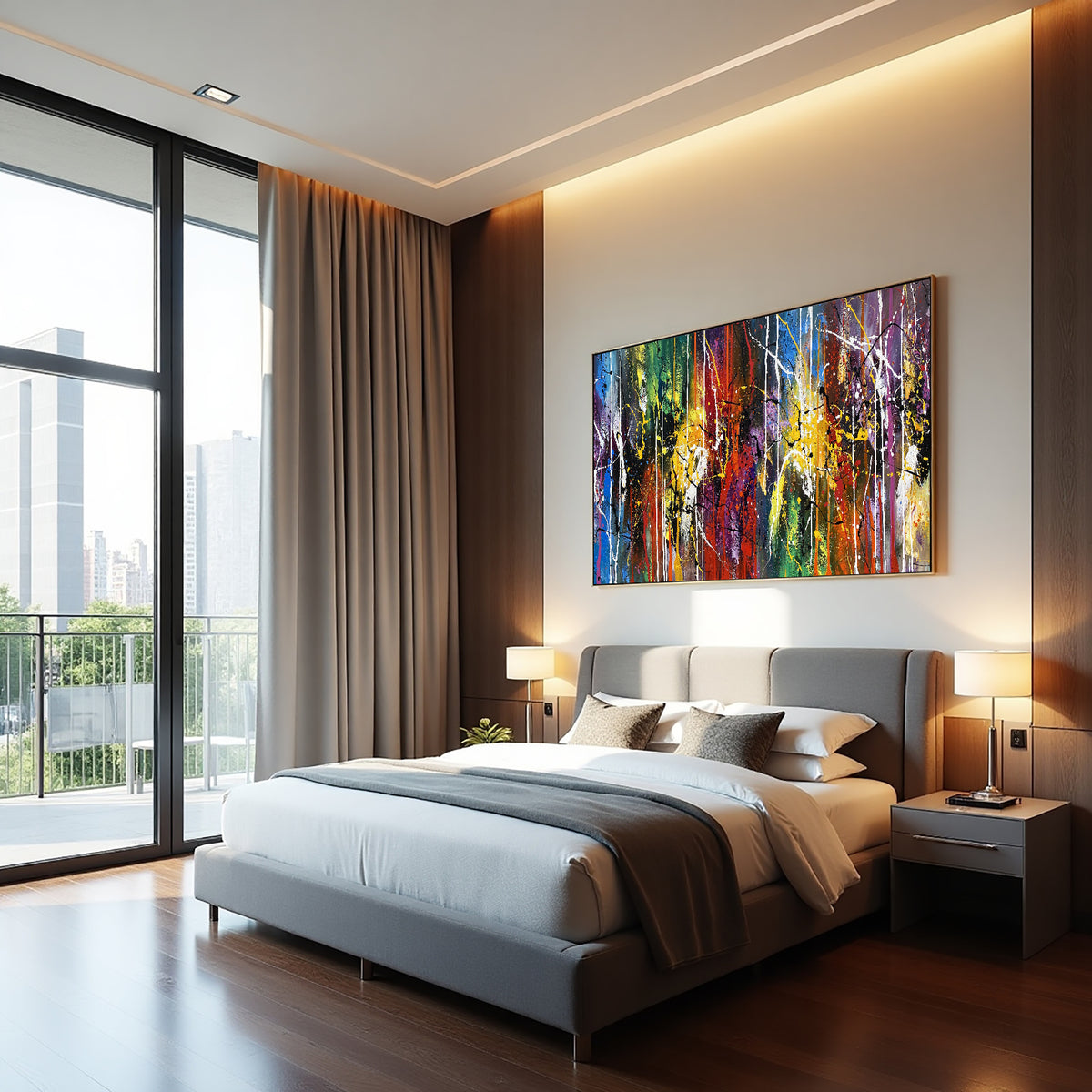 Abstract Painting on Canvas – Original Hand-Painted Modern Wall Art