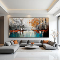 Abstract Forest Landscape Painting on Canvas