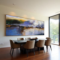 Warm Abstract Landscape Painting on Canvas