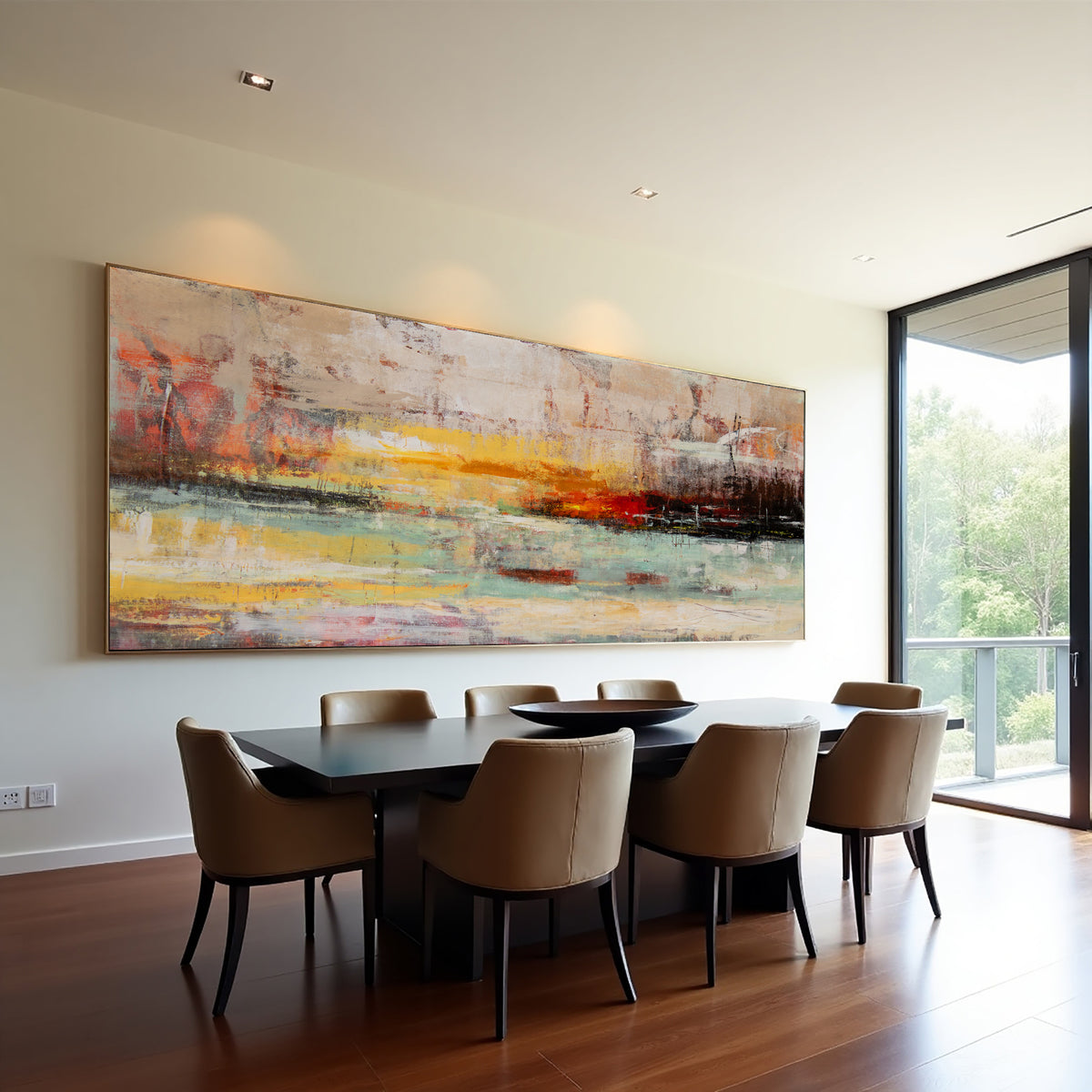 Abstract Nature Painting – Modern Textured Landscape Wall Art
