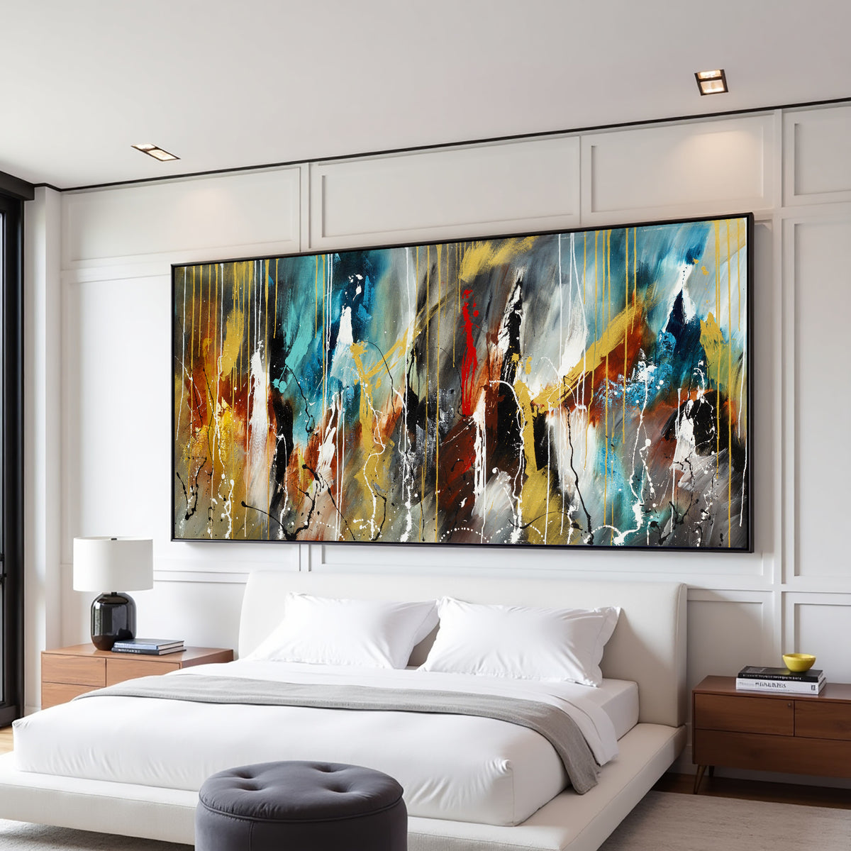 Color Explosion Abstract Painting on Canvas