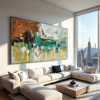 Abstract Landscape Painting on Canvas – Original Hand-Painted Modern Wall Art