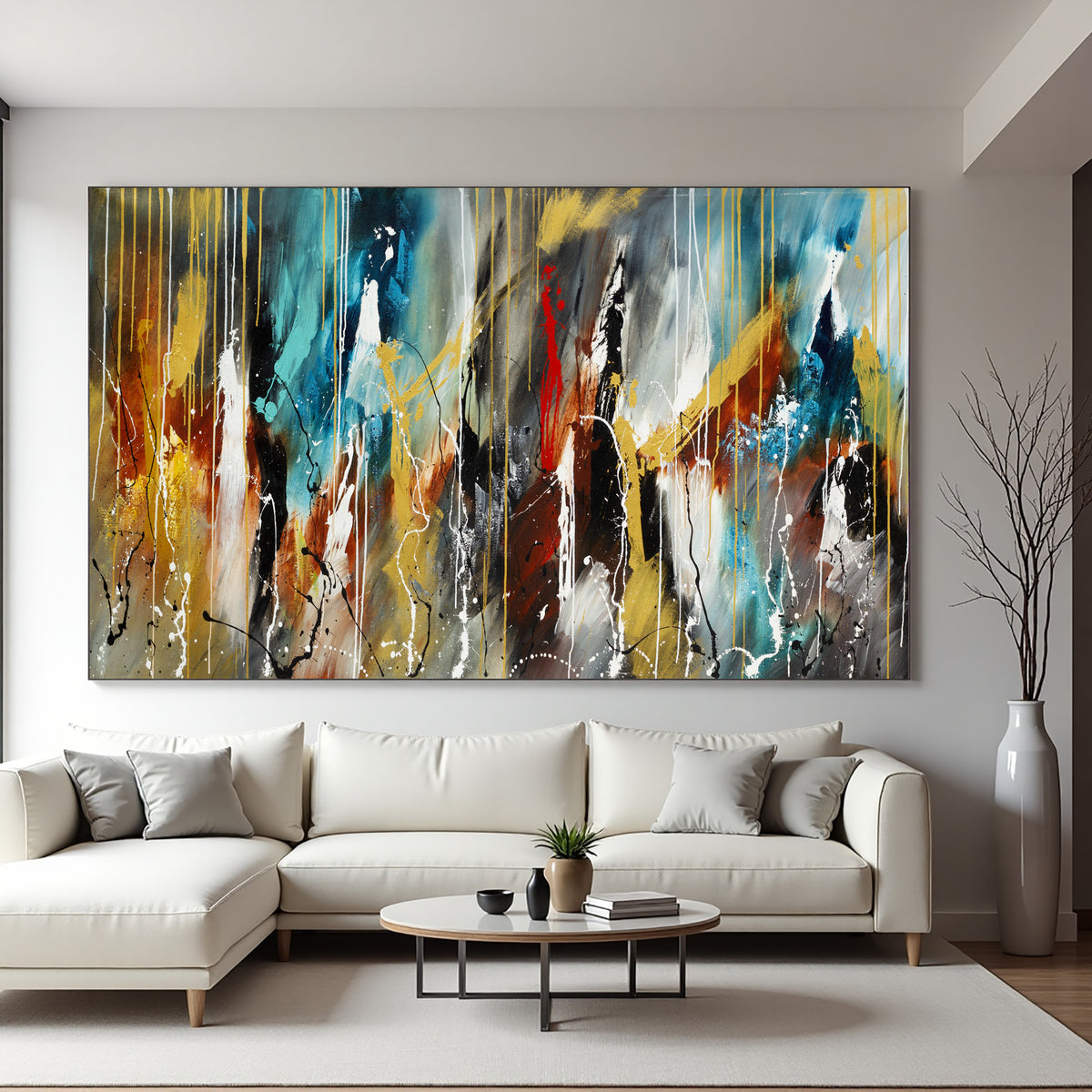Color Explosion Abstract Painting on Canvas
