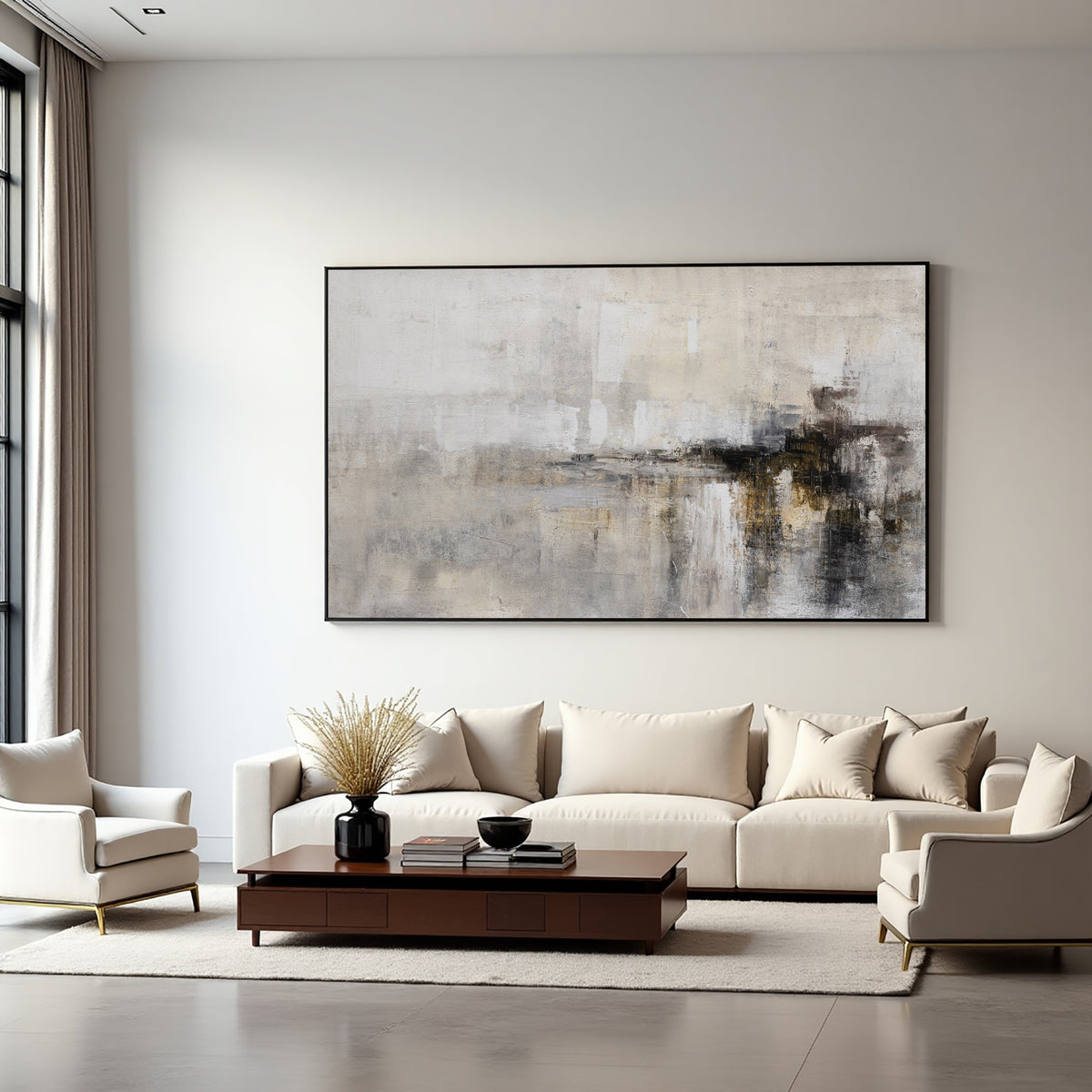 Neutral Textured Abstract Painting on Canvas