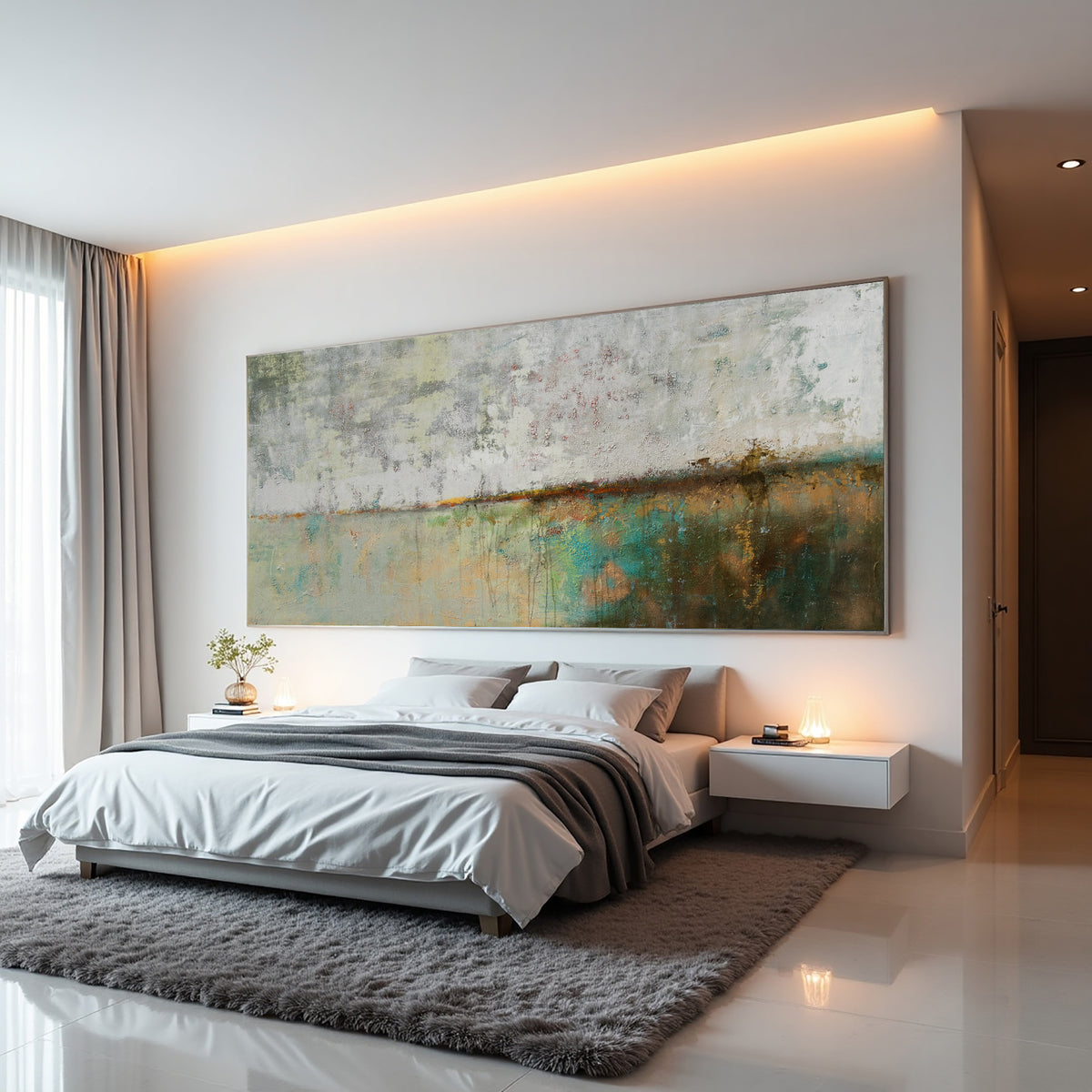 Abstract Landscape Painting – Textured Modern Canvas Wall Art