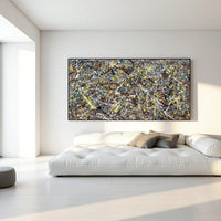 Buy Jackson Pollock–inspired abstract drip painting on canvas, hand-painted modern wall art for luxury living room